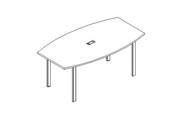 Переговорный стол фигурный на на металлической опоре UNO А4 Б1 111 МП