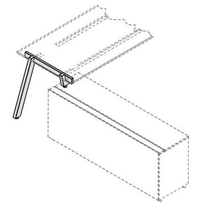 Левосторонняя А-образная боковая опора стола глубиной 80 см (аксессуар) 173054