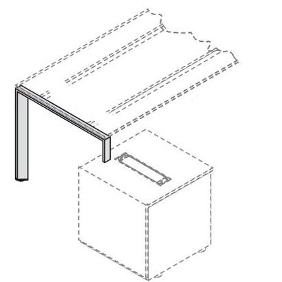 Левосторонняя боковая опора стола глубиной 60 см (аксессуар) 153802