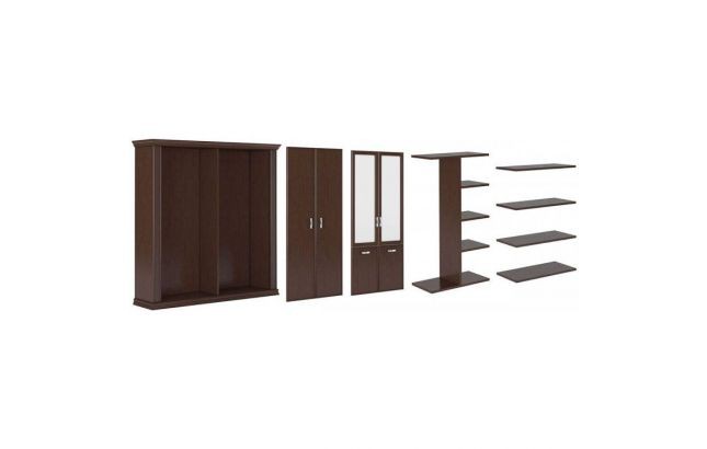 Шкаф высокий комбинированный с глухими и стеклянными дверями PRT402-2