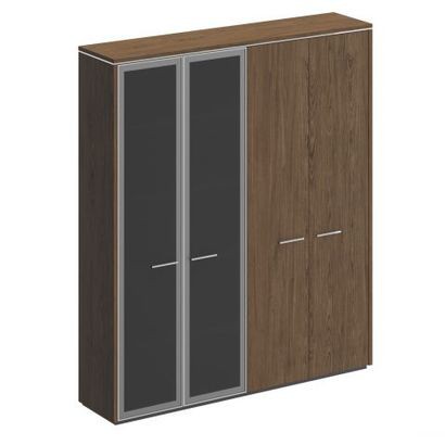 Шкаф высокий комбинированный для одежды со стеклянными дверями ВЛ 357 ДТ