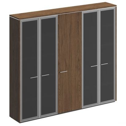 Шкаф высокий комбинированный (с высоким стеклом + для одежды узкий + с высоким стеклом) ВЛ 361-1 ДТ