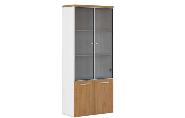 Шкаф высокий комбинированный (двери в алюм. раме) FLL331