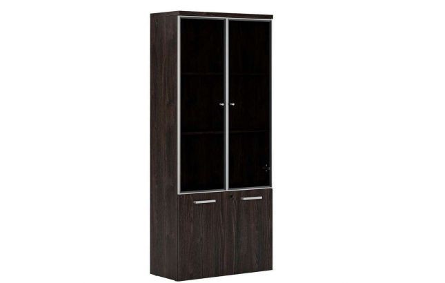 Шкаф высокий комбинированный (двери в алюм. раме) FLL331