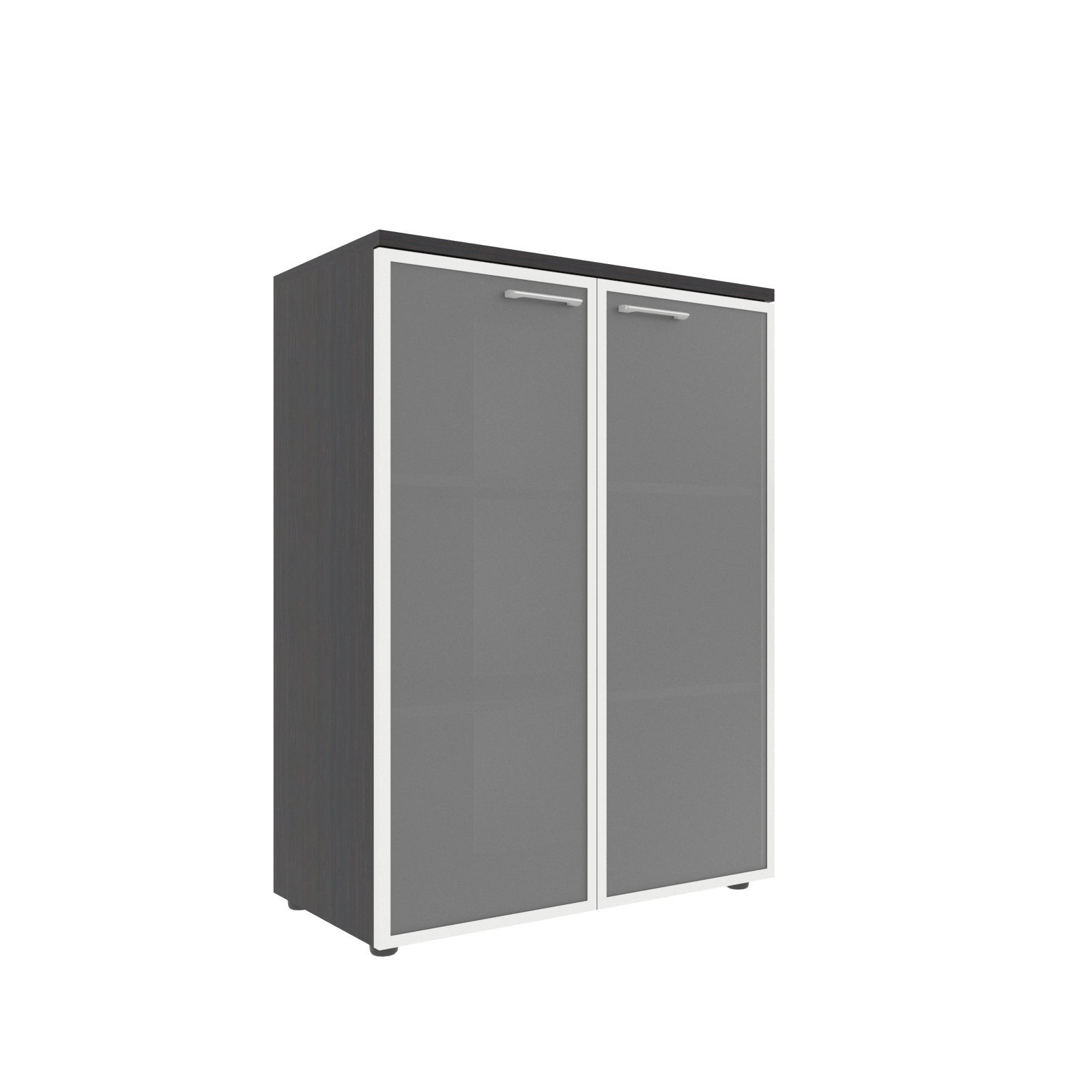 Шкаф средний со стеклянными дверьми в алюминевой рамке с топом XMC 85.7