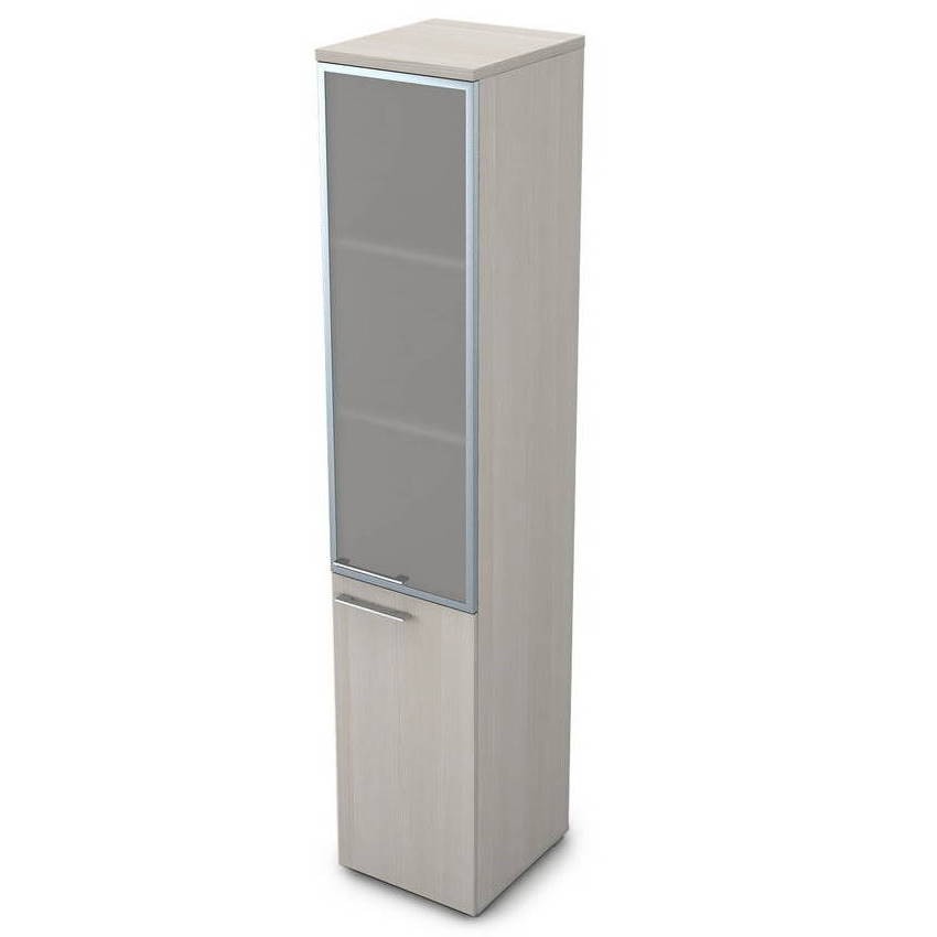 Шкаф пенал высокий со стеклянной дверью левый/правый, стекло в алюминиевой раме 9НП.005.19
