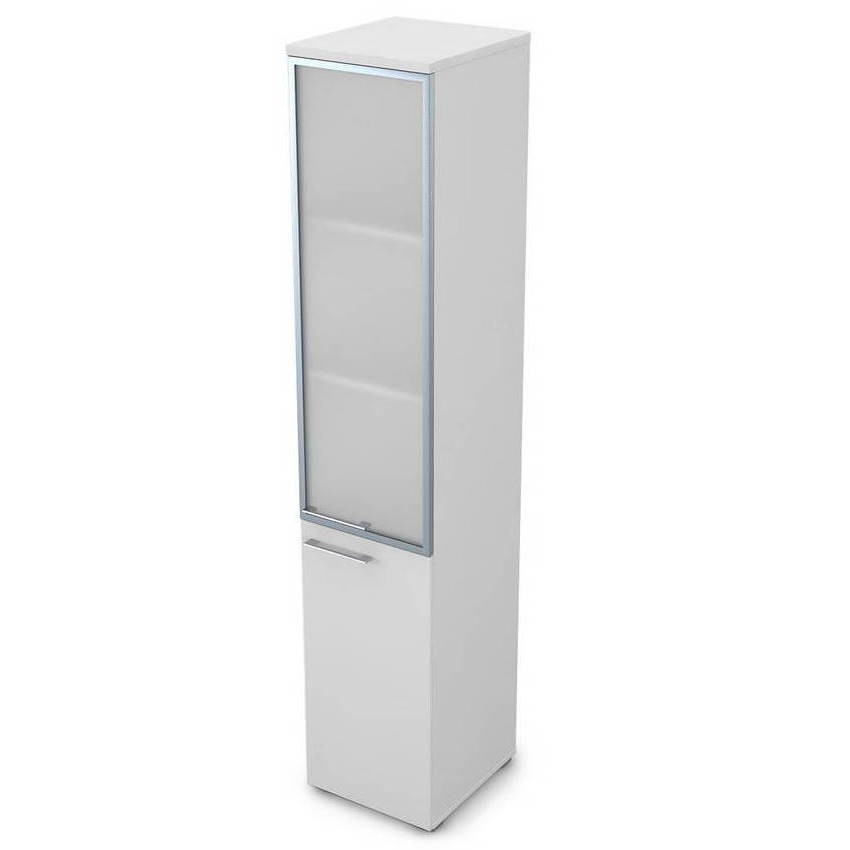 Шкаф пенал высокий со стеклянной дверью левый/правый, стекло в алюминиевой раме 9НП.005.19