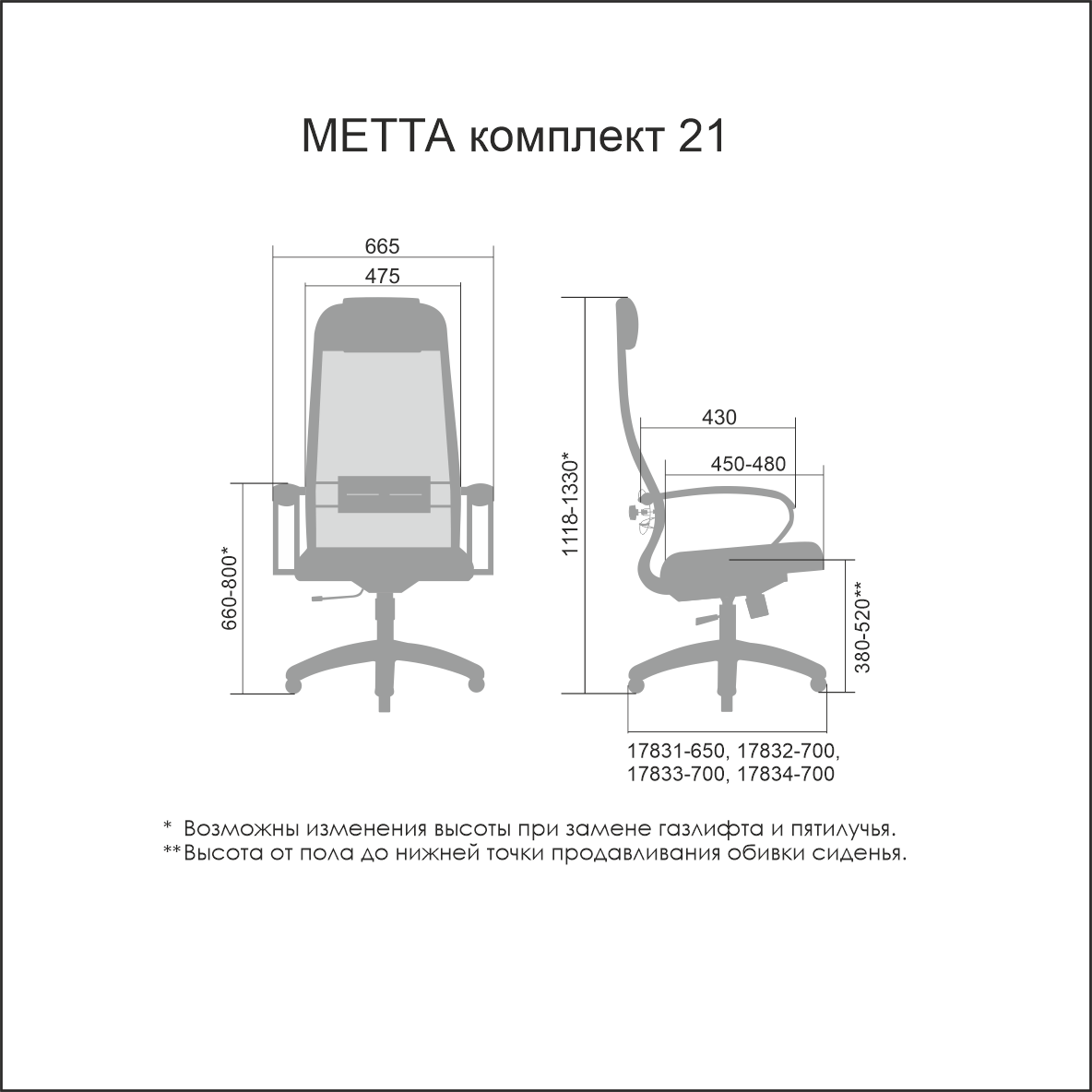 Кресло руководителя МЕТТА Комплект 21 Ch ов/сечен