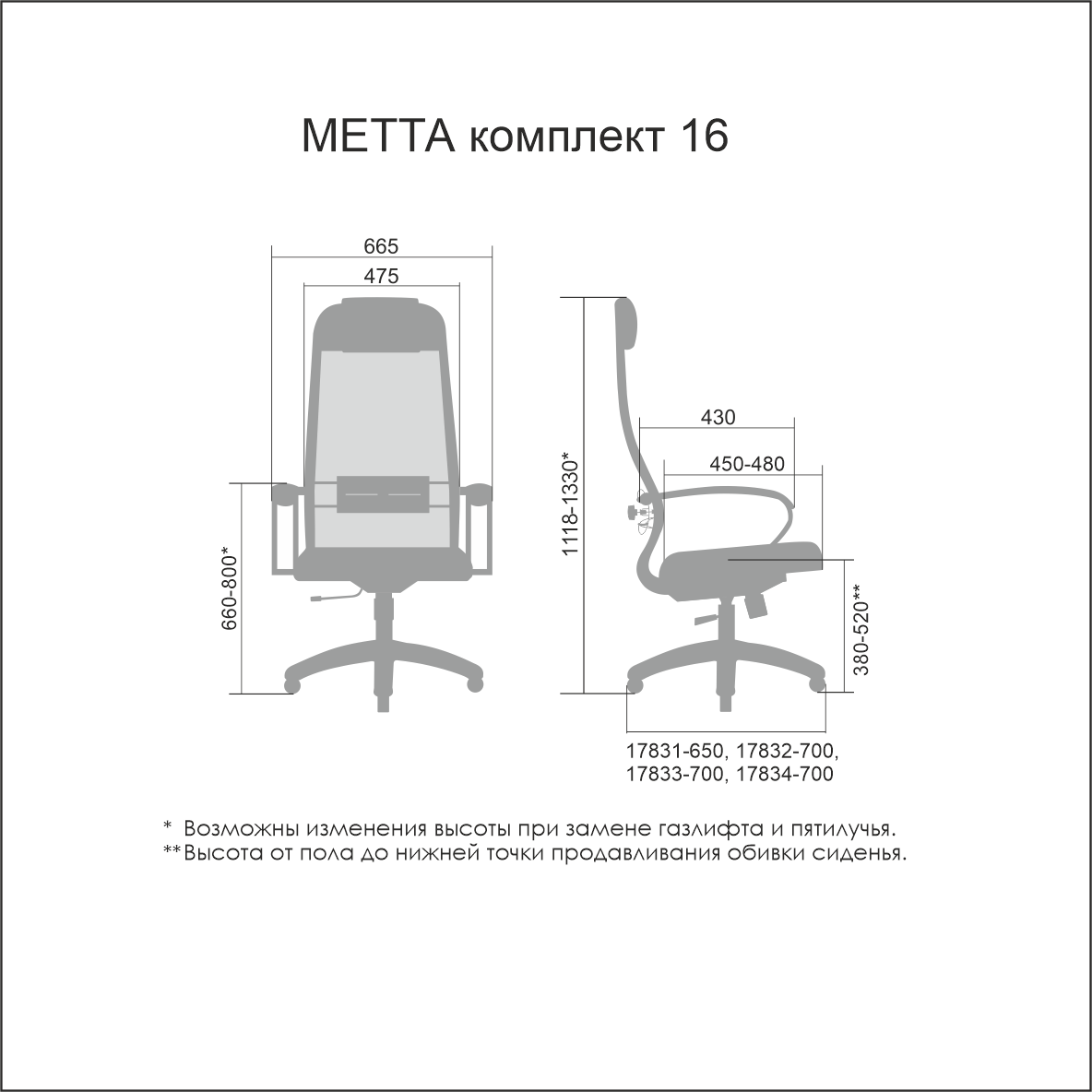 Кресло руководителя МЕТТА Комплект 16 Pl тр/сечен