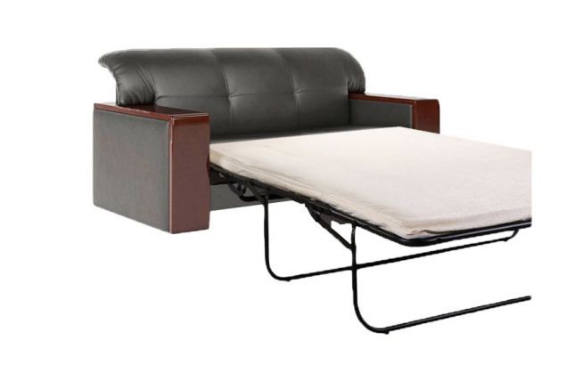 Двухместный раскладной диван с кожаными подлокотниками Леонардо Арт.2рас.п/к