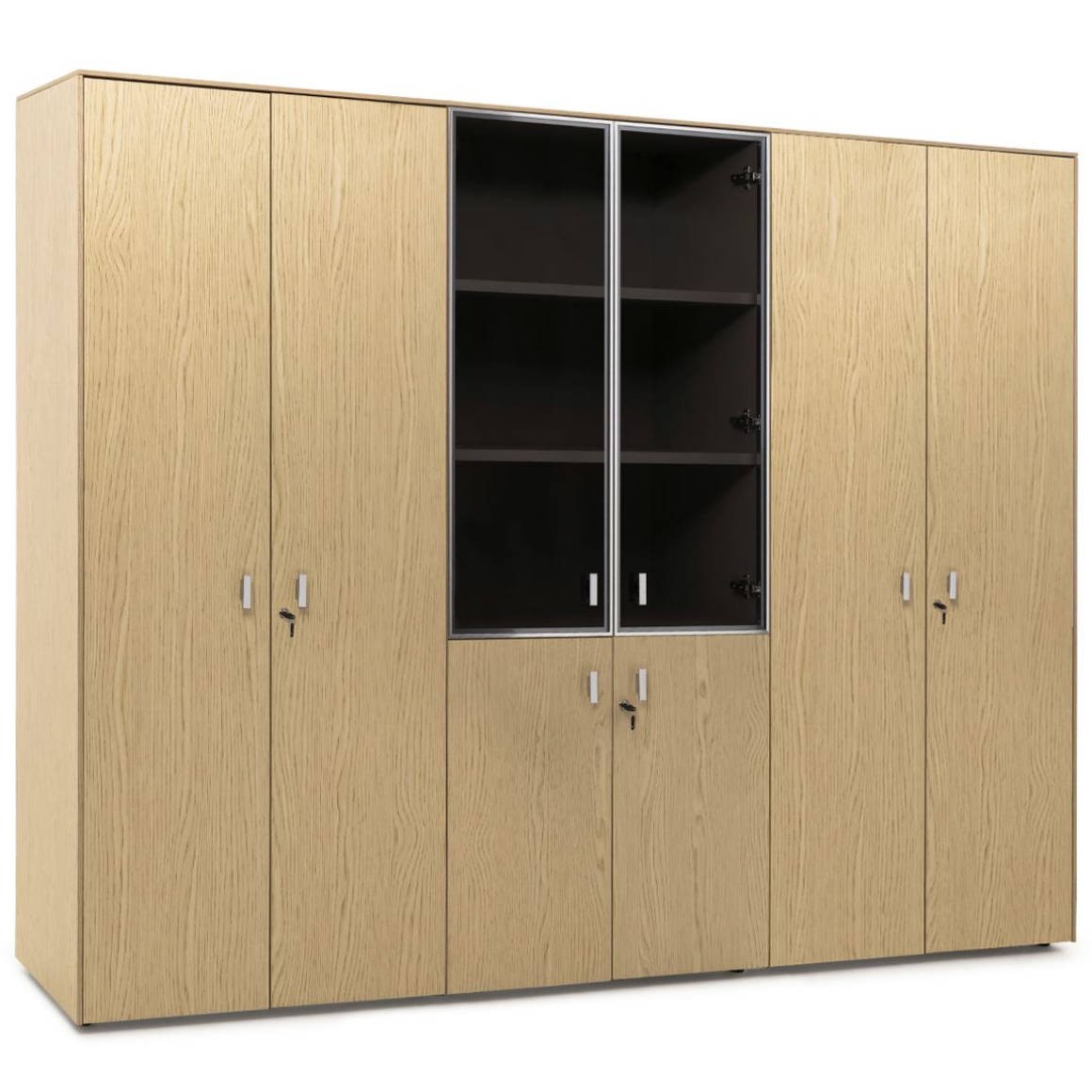 Шкаф высокий комбинированный с гардеробом и шкафом для бумаг 101733